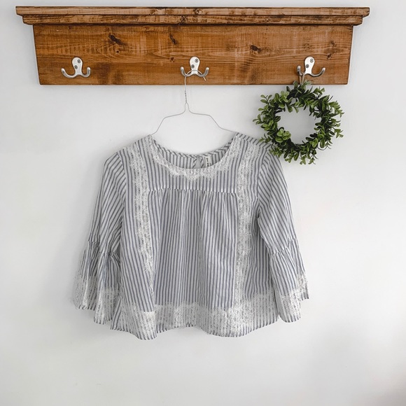 girl krazy Tops - Girl Krazy | Peasant Top with Lace